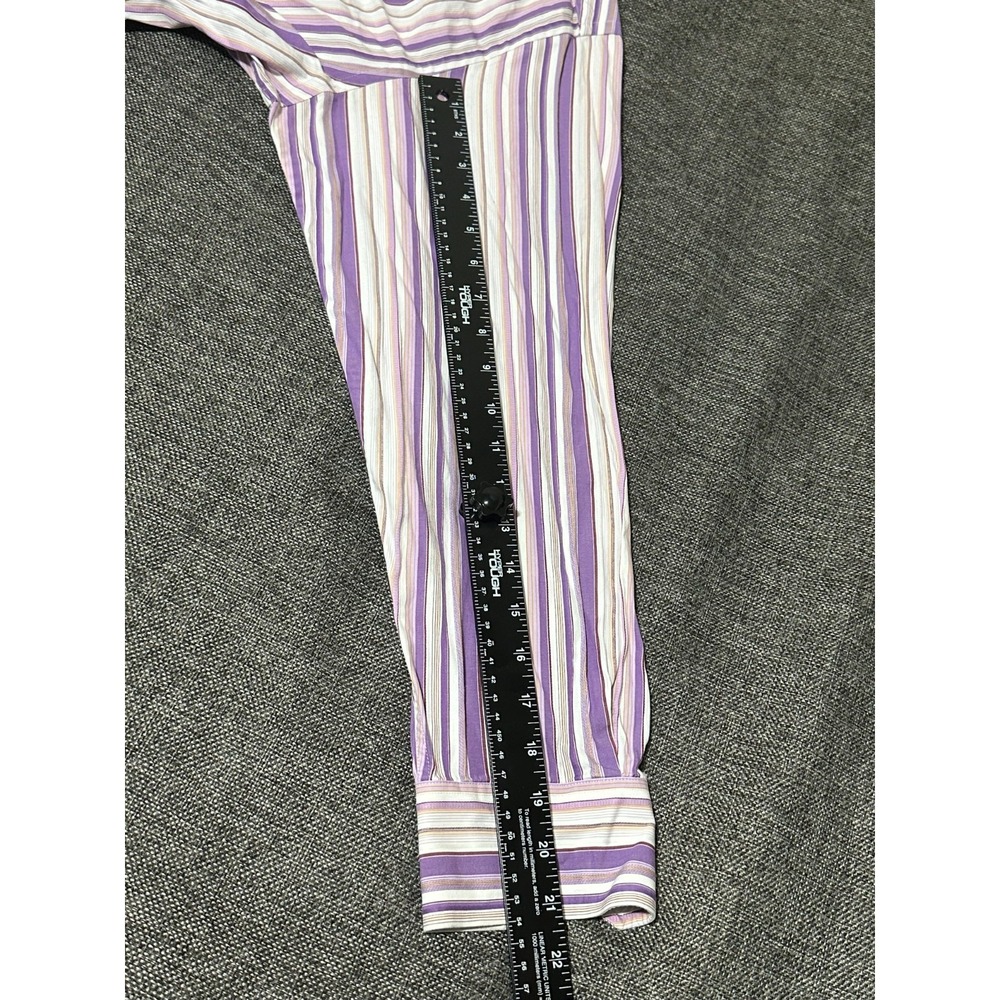 Pronto Uomo Men's L Striped Long Sleeve Shirt - Picture 3 of 6